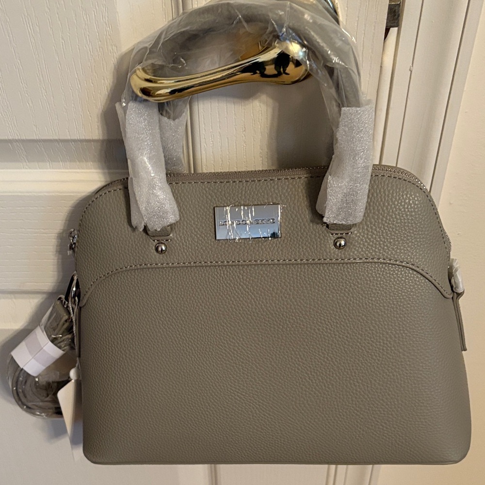 Chic Grey Satchel Bag & Wallet